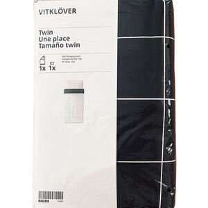 IKEA VITKLOVER Black & White Checked Twin Duvet Cover & Pillowcase